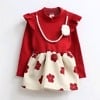 Red and white baby girl formal party dress, stylish and elegant