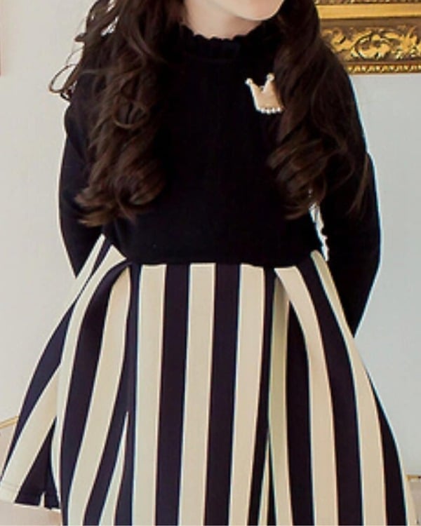 Uptown white and black kids dress, stylish special occasion wear