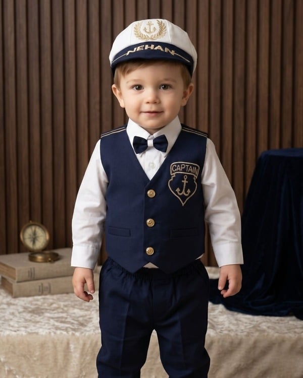 Buy Navy Captain Outfit - Formal Birthday Dress for Baby Boy