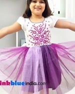 Designer floral party frock for kids, stylish birthday or festive outfit