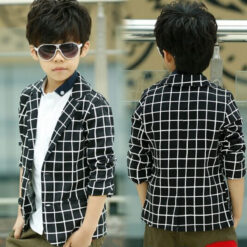 blacksummercoatforchildrenwithwhitechecks