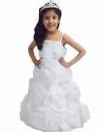 White floral wedding dress for baby girls, festive and stylish