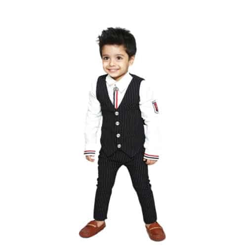 formal birthday-dress-boys-india-white-shirt-black-trouser-waistcoat
