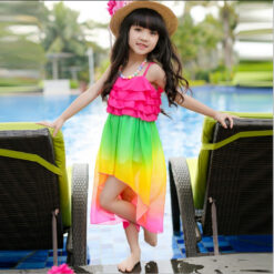 rainbowcoloredsummeryfashionablepartydressforgirls