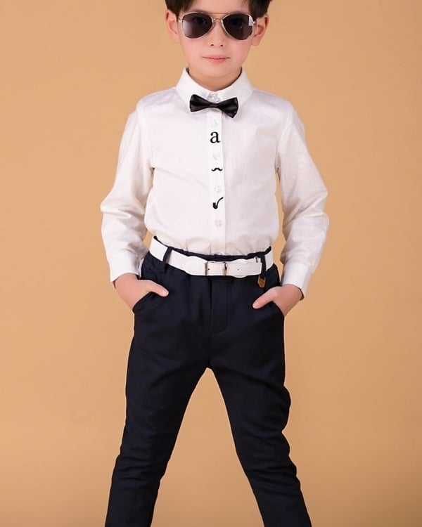 Navy blue formal trousers for kids, stylish party wear
