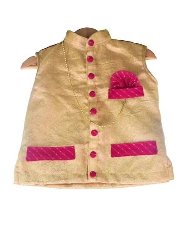 Designer golden kurta for Rakhi, festive and stylish for boys