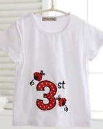White kids summer t-shirt, cute festive or party wear