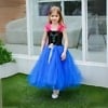 Royal blue and black birthday party tutu dress for children, stylish and cute
