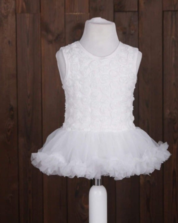 White sleeveless romper baby girl dress for summer gifting