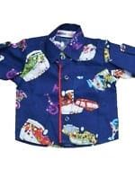 Blue colorful cotton printed shirt for baby boy