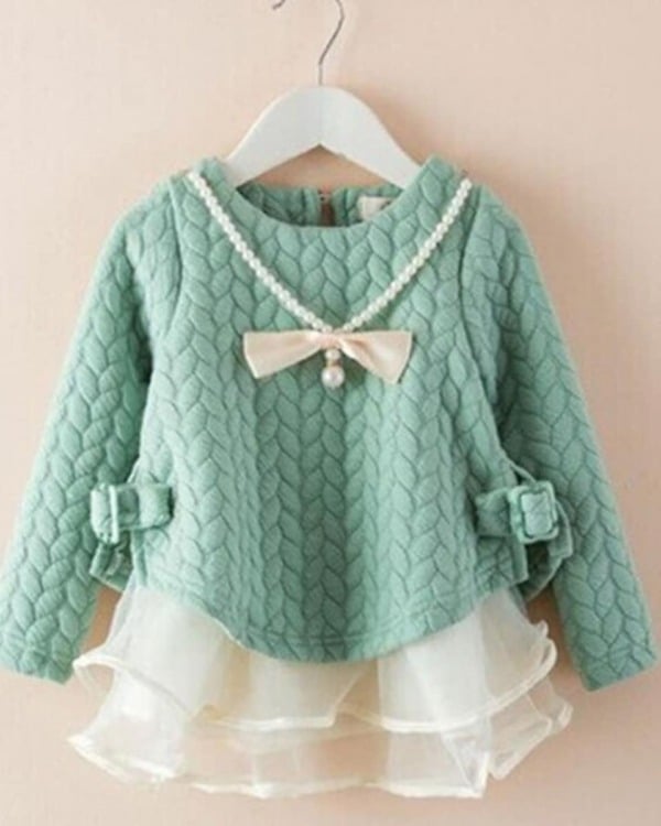 Baby girls winter party dress, cute festive outfit