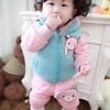 Blue and pink unisex winter dress for kids, stylish party outfit