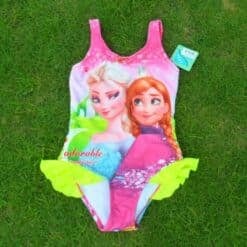 neon-pink-and-green-frozen-swimwear-for-girls
