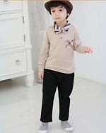 Smart beige and black formal suit for infant boys, stylish and cute for parties or gifting