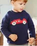 Dark blue woolen sweater for baby boys, stylish winter party wear