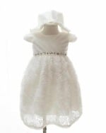 White floral communion dress for little girls, elegant and festive