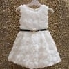 White floral net boutique dress for girls, elegant and stylish for celebrations