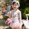 White girls swimwear with flower and frills adorable summer gift