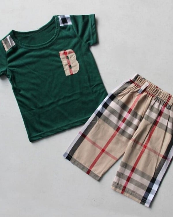 Formal wear for boys in green and beige, stylish and cute for gifting or weddings