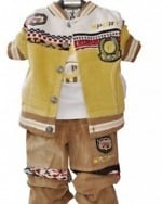 Light brown and yellow formal dress for boys, stylish and cute for parties or gifting