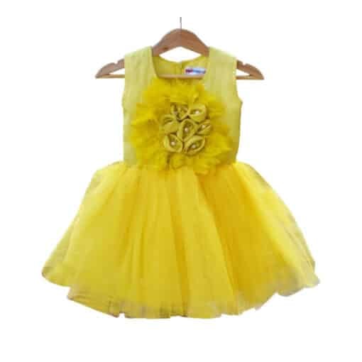 yellow-feather-ethnic-designer-sun-shine-dress-girls