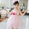 Graceful rose designer net birthday party outfit for girls, elegant and festive