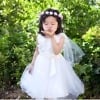Heavenly white boutique net dress for baby girls, stylish party gown
