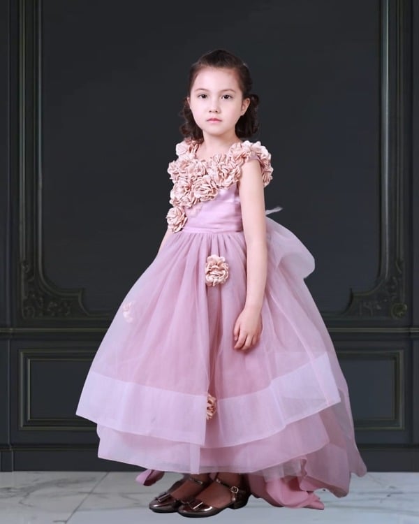 Baby ball gown evening dress for girls, stylish party wear