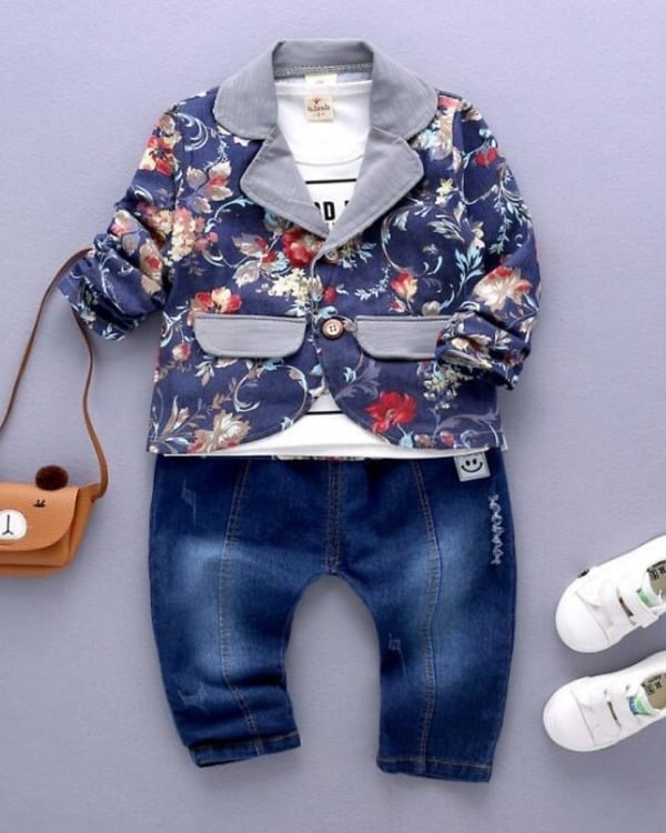 Smart baby boy floral jacket, stylish and cute for gifting or parties