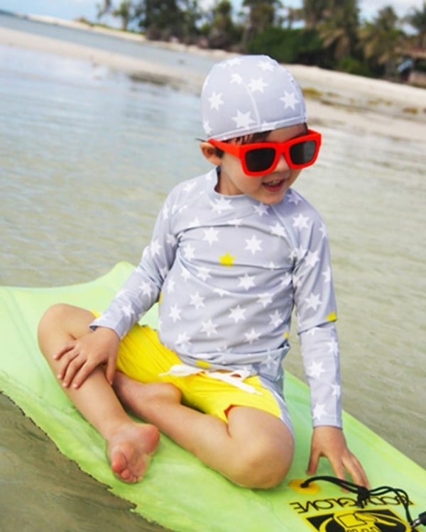 Boys three-piece swimsuit, star print, cute summer wear