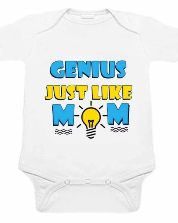 Baby romper white genius like mom print comfortable cute daily wear