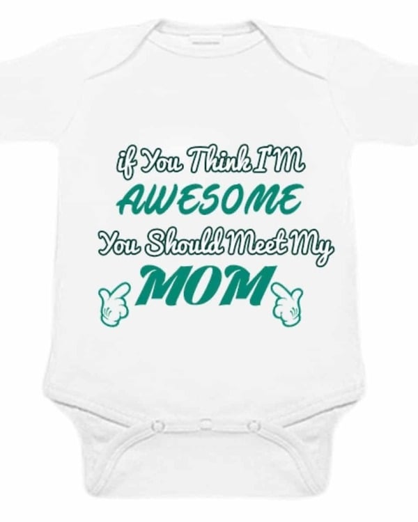 Baby romper white mom print design comfortable cute daily wear