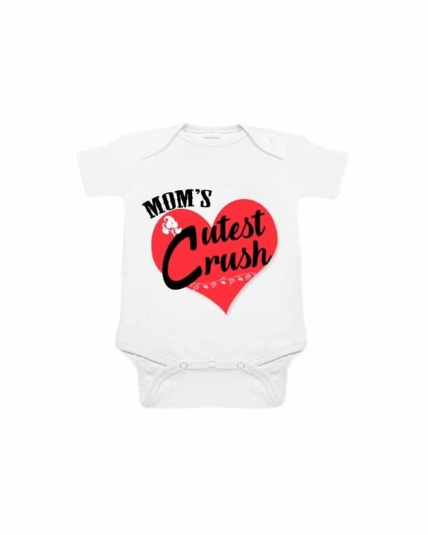 Baby romper white moms cutest crush print cute comfortable daily wear