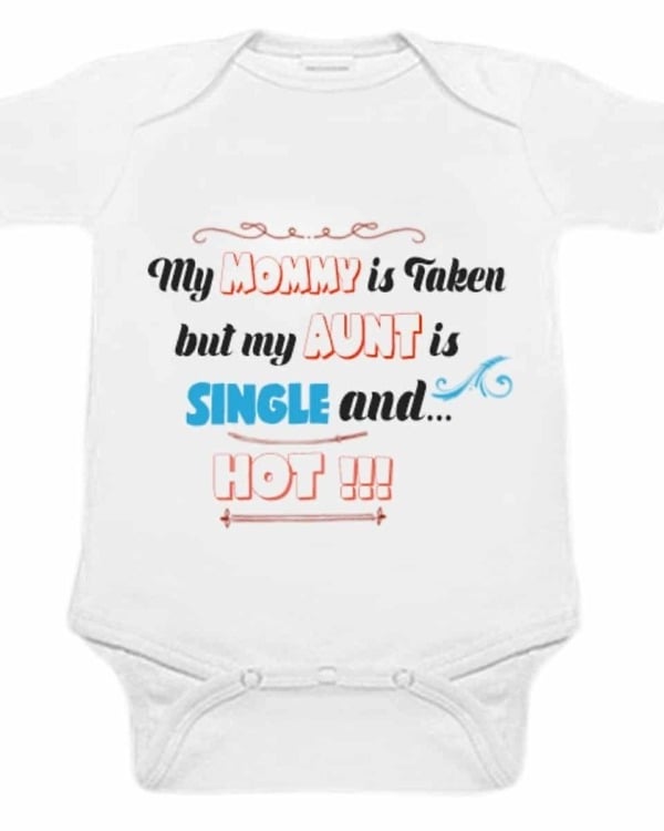 Baby bodysuit white mommy is taken print cute comfortable daily wear