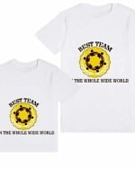Kids team matching tshirt white printed design comfortable special occasion wear