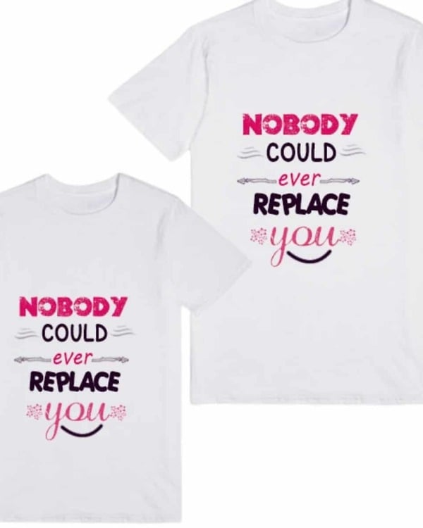 Father daughter matching tshirt white custom print comfortable special occasion wear