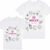 Mother daughter matching tshirt queen princess print white comfortable special occasion wear
