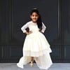 White high-low party dress for girls, stylish birthday or wedding outfit