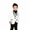White tuxedo suit for baby boys, wedding party wear, stylish