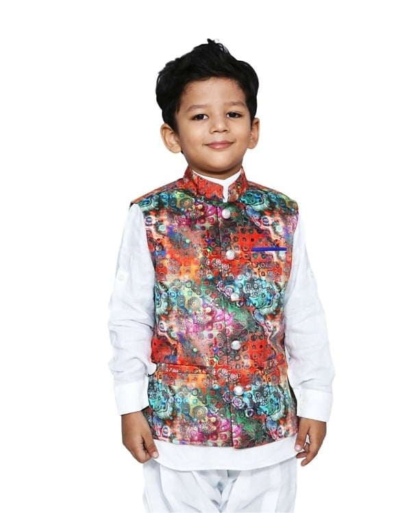 Digital Nehru jacket for kids ethnic wear, stylish and festive