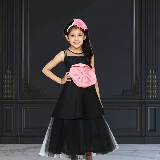 floor-length-black-flower-girl-dress