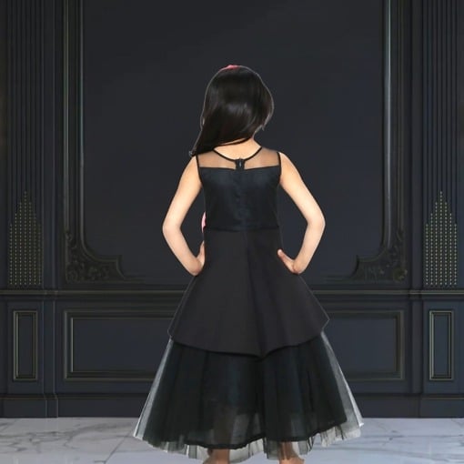 Floor Length Black Flower Girl Dress | Long Flower Princess Dresses - Image 3