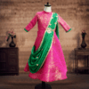 Pink indo western gown for baby girl, stylish wedding and party wear outfit