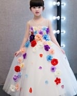 Sleeveless toddler flower girl dress, stylish party outfit