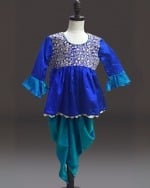 Ethnic peplum top with dhoti pants for kids, stylish festival wear