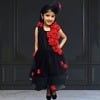 Black high-low designer dress, toddler girl, birthday or party, stylish and elegant