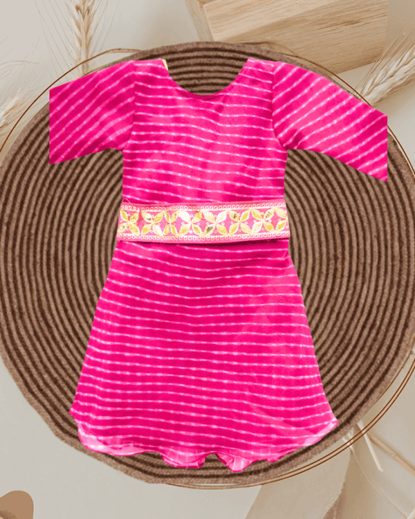 Lehariya dress for baby girl, traditional Rajasthani outfit for festive wear