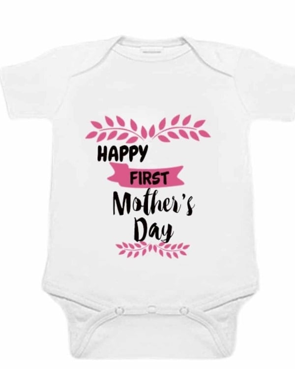 First mothers day baby outfit gift for mom and newborn