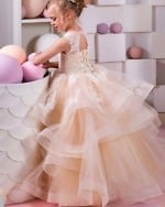 Little princess ball gown with tulle, birthday dress for girls, stylish outfit