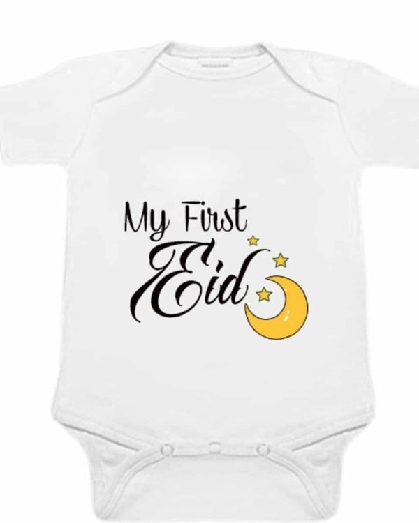 First Eid baby onesie, festive comfortable outfit for infants